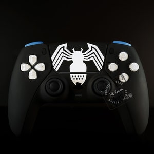 Custom Black Suit Spiderman Themed PlayStation 5 PS5 DualSense Wireless Controller
