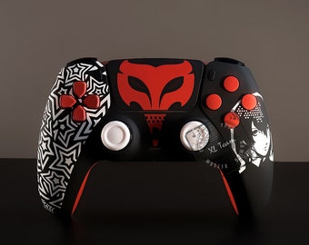 Custom Persona 5 Crow Goro Akechi Themed PlayStation 5 PS5 DualSense Wireless Controller