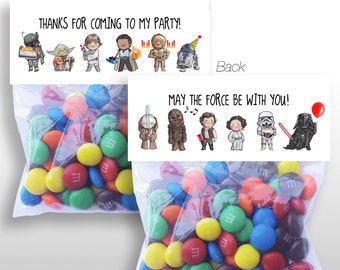 EDITABLE PRINTABLE Star Wars Classic Characters Birthday Party Treat Bag Topper DOWNLOAD, Party Favor, 6 Toppers per Page, .pdf file