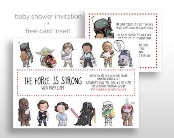EDITABLE PRINTABLE Star Wars Baby Shower Invitations, Star Wars Themed Baby Shower Invite, instant DOWNLOAD, 2 .pdf files