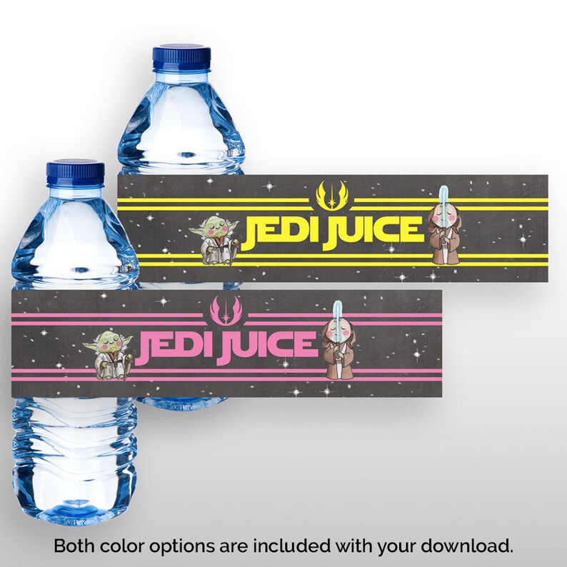 INSTANT DOWNLOAD Star Wars Birthday Water Bottle Label Star Etsy
