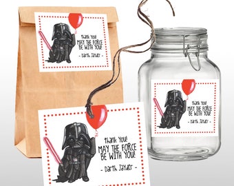 EDITABLE PRINTABLE Star Wars Darth Vader Favor Tags, Thank You Tags, Star Wars Birthday Theme, Instant DOWNLOAD, 1 .pdf files, Dark Side