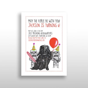 EDITABLE PRINTABLE Star Wars Darth Vader & Stormtroopers Invitations, Instant DOWNLOAD Birthday Party Invite, The Dark Side .pdf