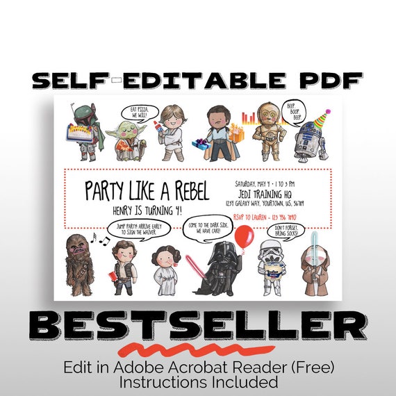 editable printable star wars