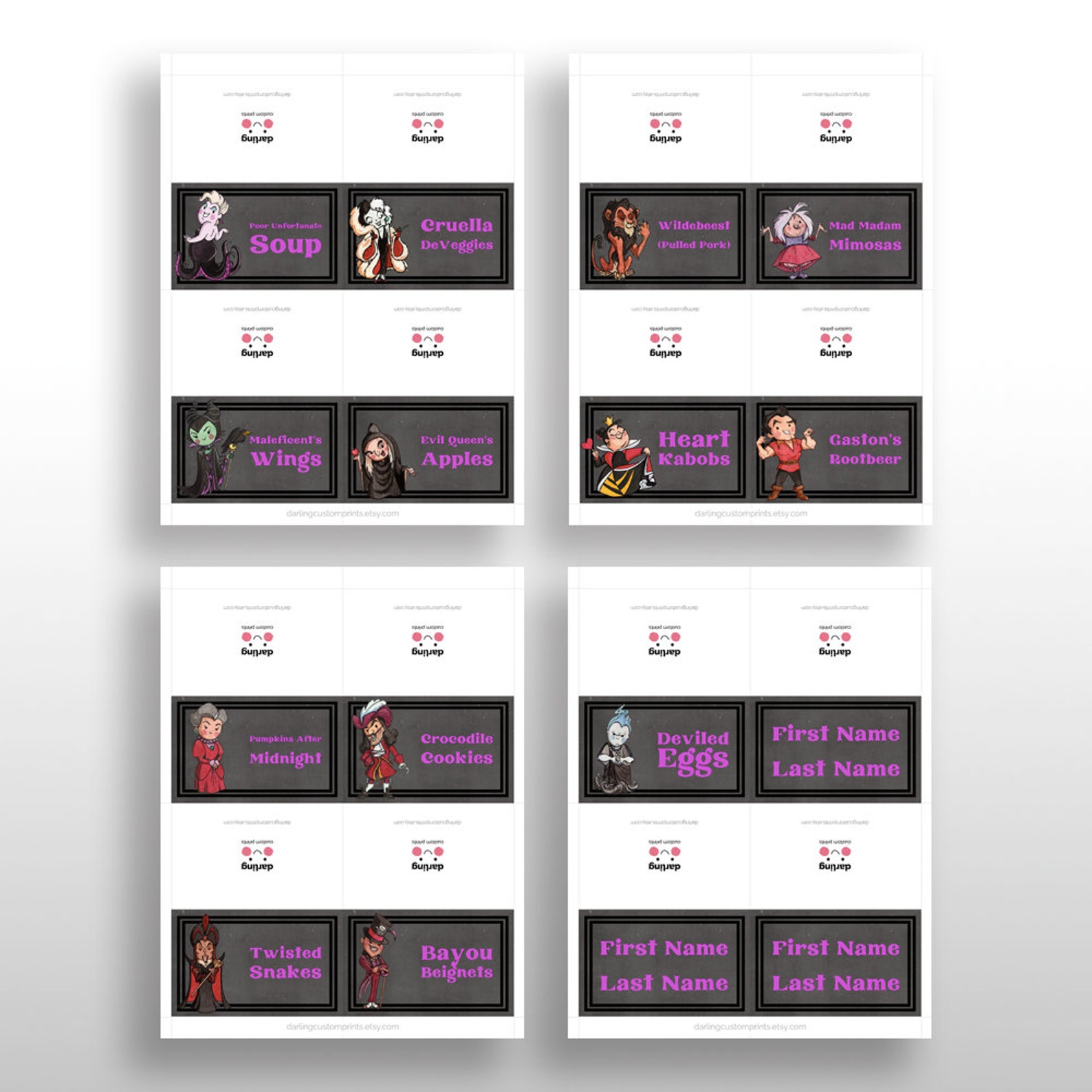 Villanious Card Example EDITABLE PRINTABLE Disney Villains Halloween Birthday Party - Etsy