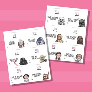 INSTANT DOWNLOAD Star Wars Valentine Treat Bag Topper, 12pc PRINTABLE, 2 .pdf files image 3