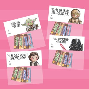 INSTANT DOWNLOAD Star Wars Valentine Treat Bag Topper, 12pc PRINTABLE, 2 .pdf files image 2