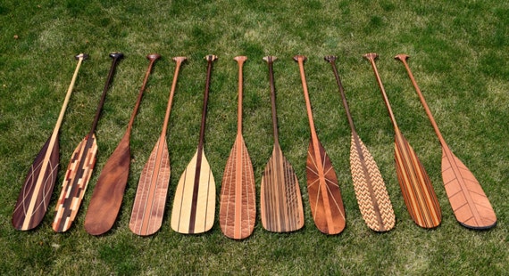 custom handcrafted wooden canoe and kayak paddles etsy
