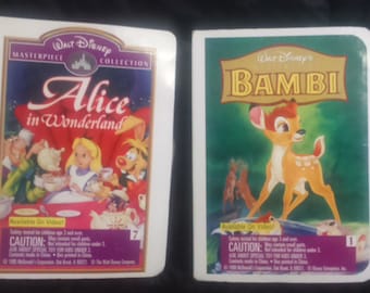 Vintage 1995 Walt Disney ALICE in Wonderland and BAMBI McDonald's Happy Meal Toys