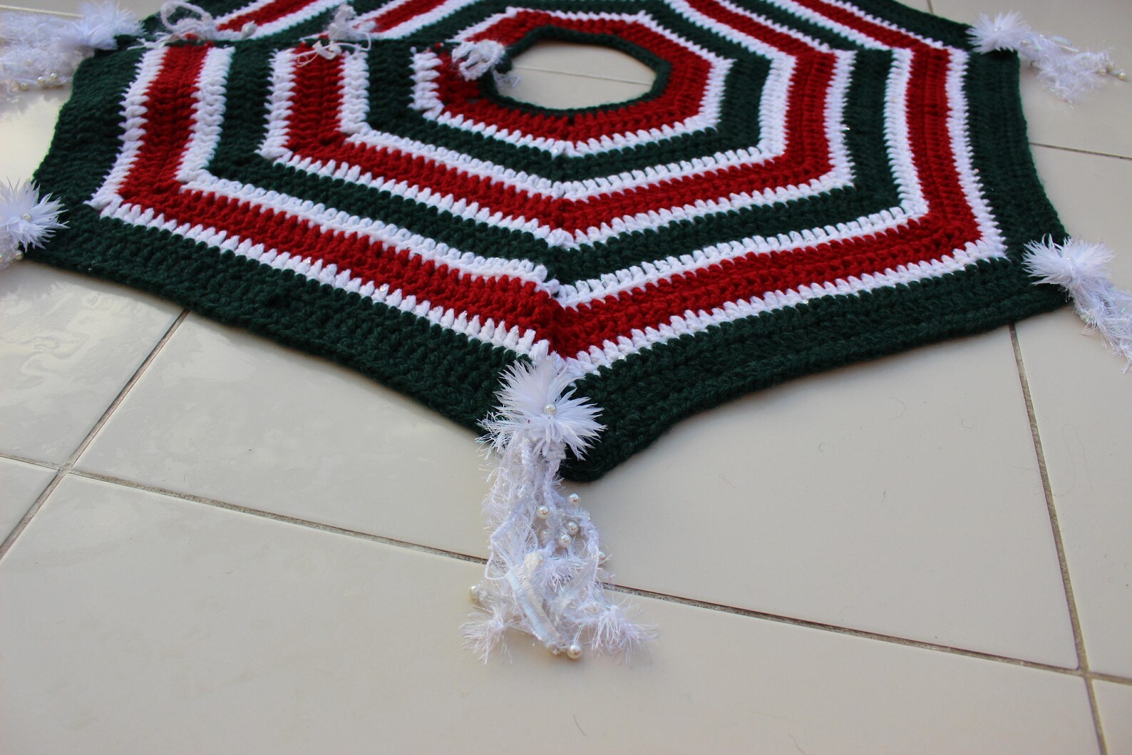 Victorian Tree Skirt Crocheted Tree Skirt Shabby Chic Tree Etsy