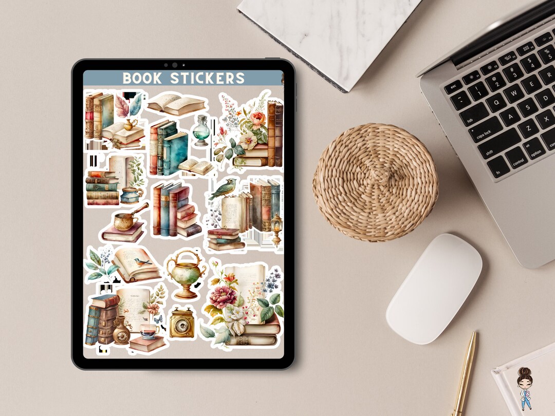 Goodnotes Digital Stickers, Book Digital Stickers, 50 + Digital ...