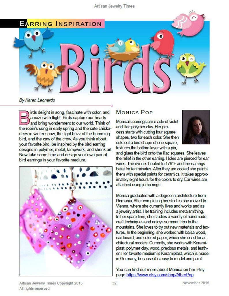 Artisan Jewelry Times November 2015 Etsy