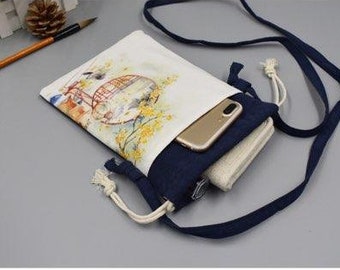 Drawstring Crossbody Bag Satchel, Available in Different Colors