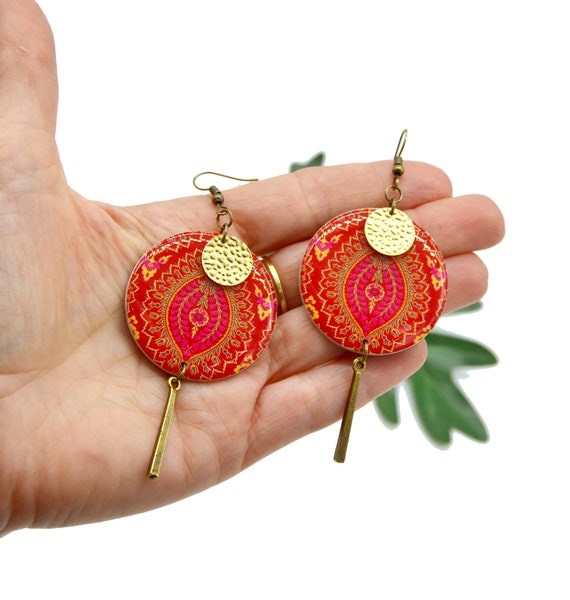 sin Ilegible el viento es fuerte Pendientes de resina étnica india rojos dorados patrones - Etsy España sin Ilegible el viento es fuerte Pendientes de resina étnica india rojos dorados patrones - Etsy España