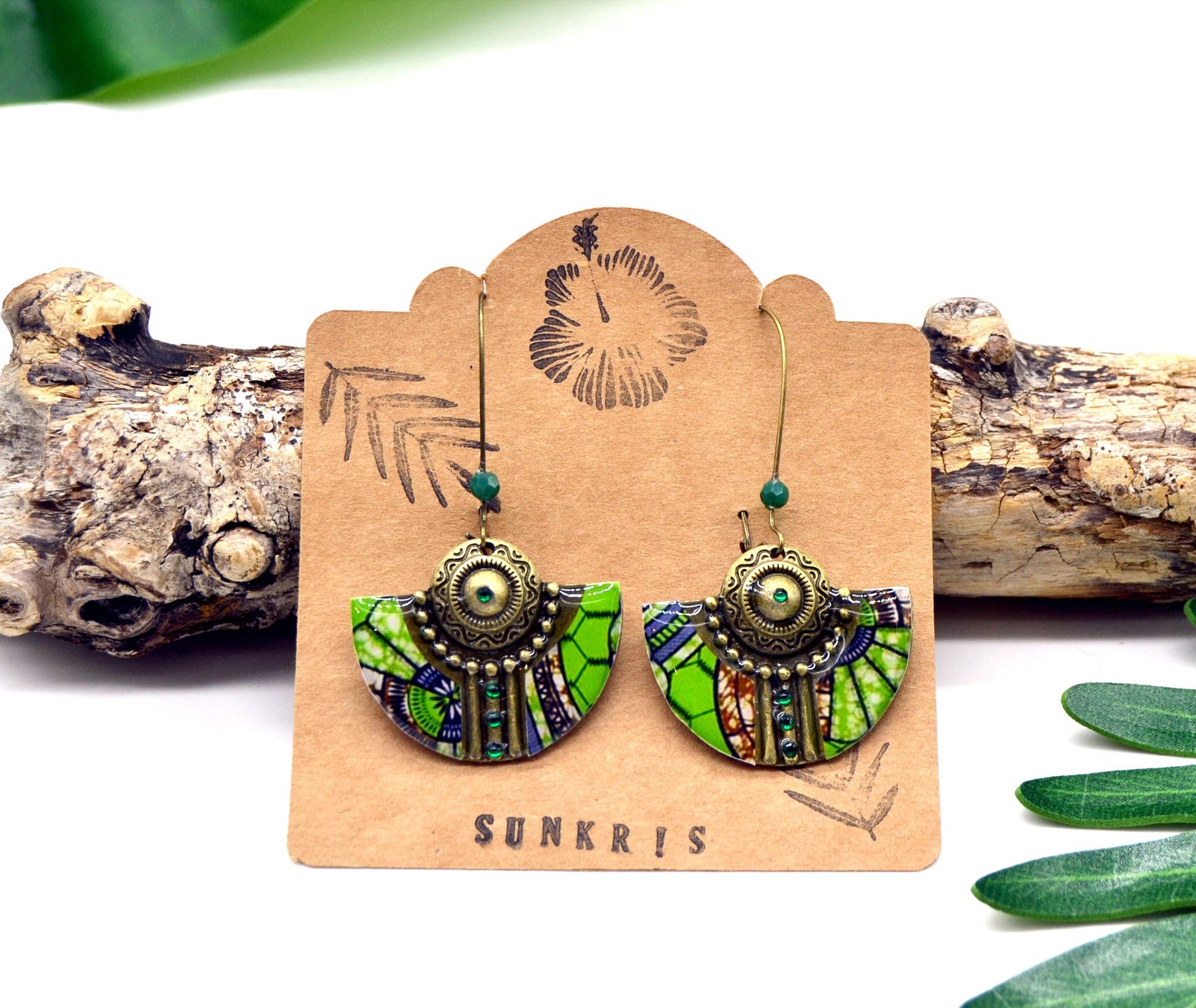 Boucles D'oreilles Résine Et Strass Noir Sur Métal Doré - Sans Nickel, Neuf Avec étiquettes