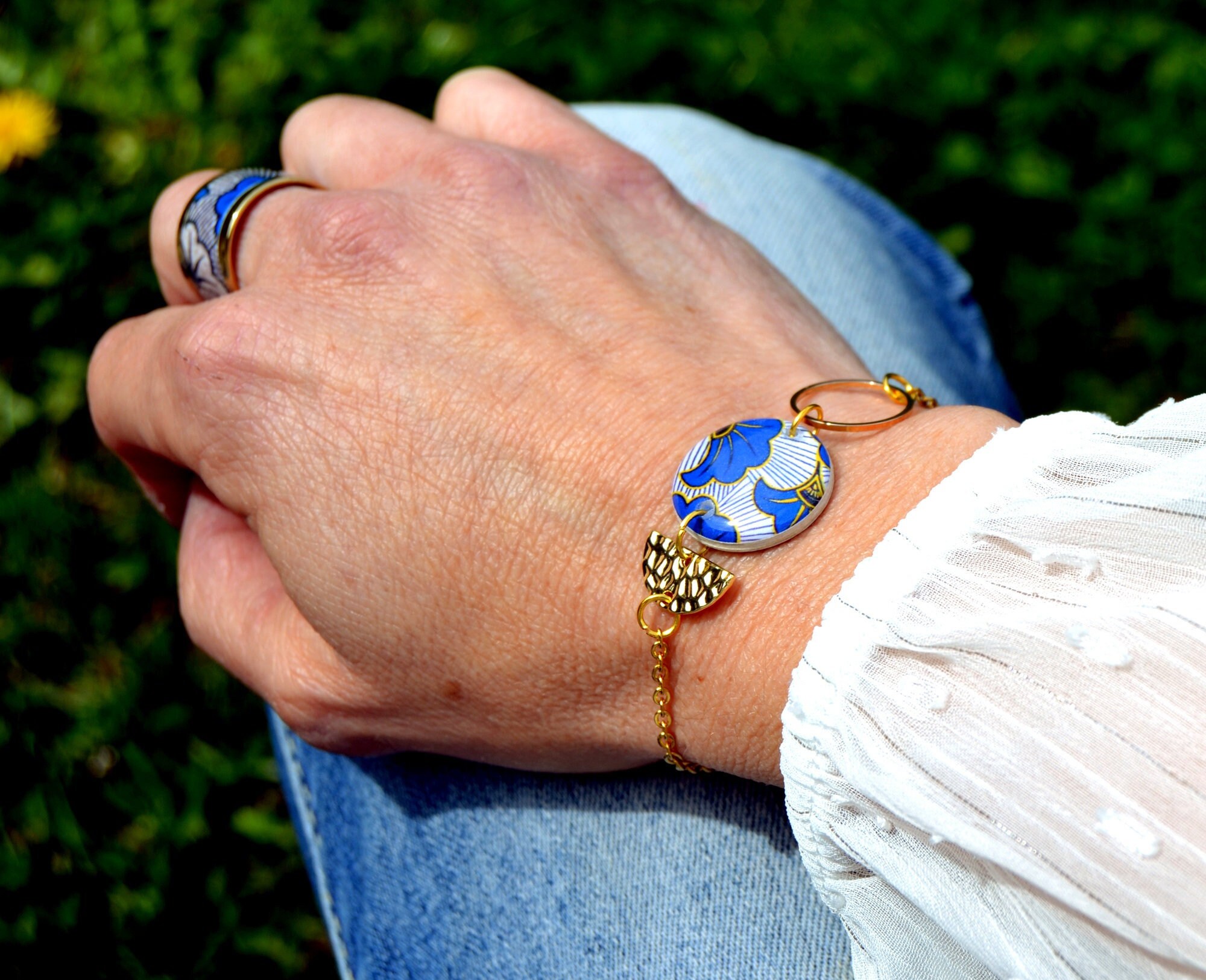 Bracelet Argent 925 Avec Breloques Fleurs Et Pampilles - Style Féminin Fantaisie - Jamais Porté