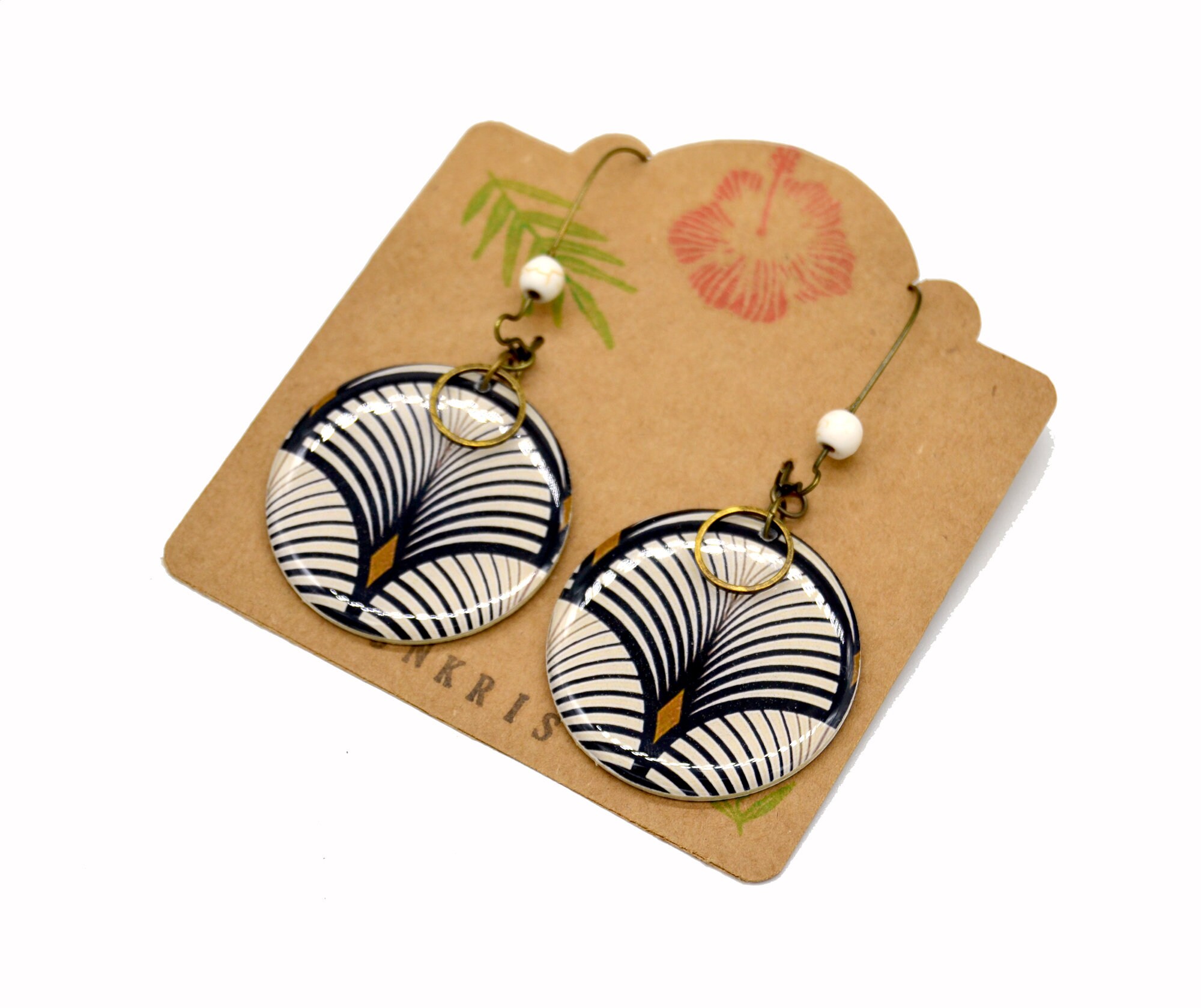 Boucles d'oreilles rondes à rayures Giula - Bijoux Femmes/Boucles d