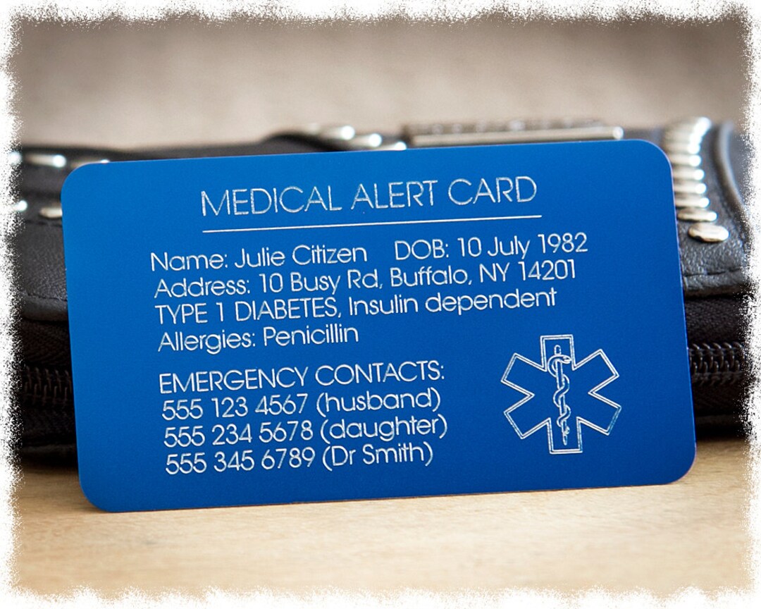 Medical Alert Card Best Friend Gift Boyfriend Gift Gift for Him Gift