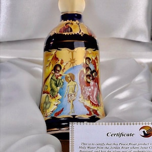 Heal yourself with the Holy Water from the Jordan River where Jesus was Baptized bottled in a 24K gold Hand painted certificated Bottle.