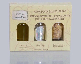 Bless yourself with Holy Water from the Jordan River where Jesus Christ was Baptized A Three Bottle Gift Set the Perfect Gift from Holy Land