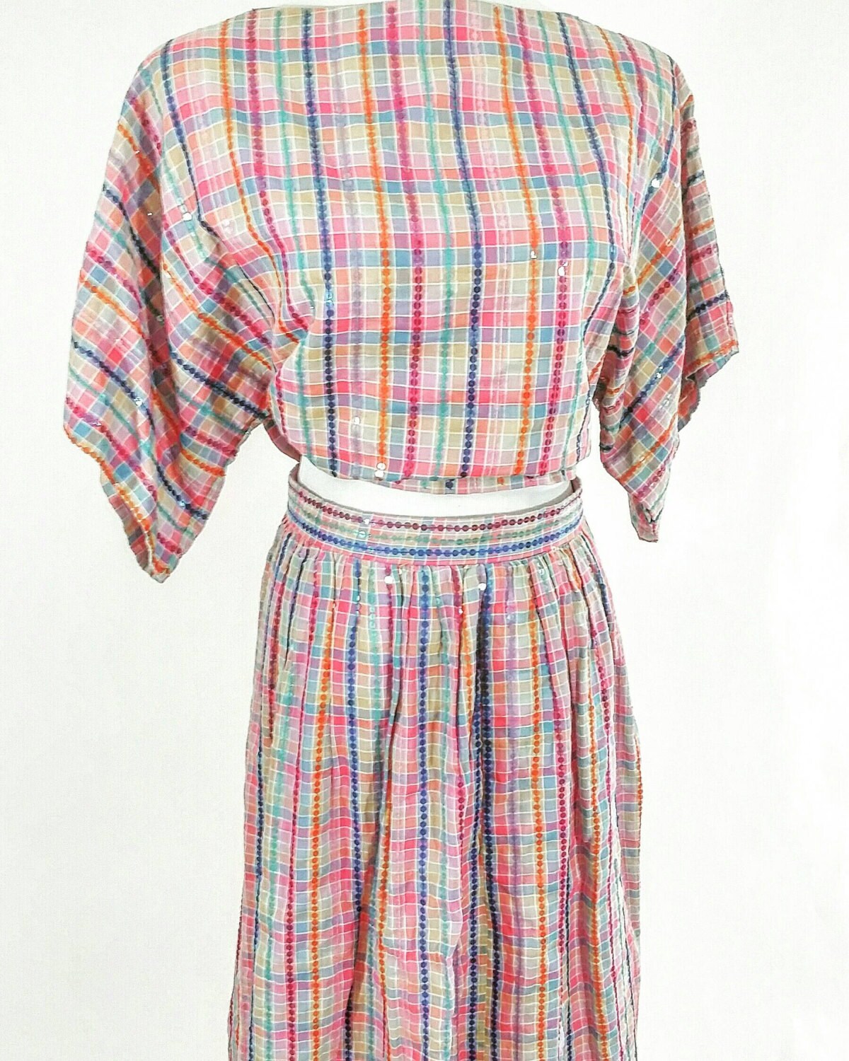 plaid sequin dress