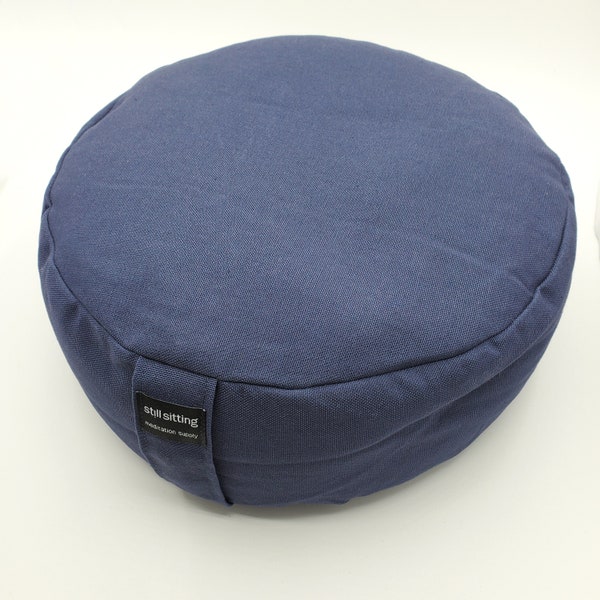 Button Zafu Buckwheat Meditation Cushion - Dusty Blue