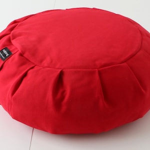 Round Zafu Buckwheat Meditation Cushion - Red
