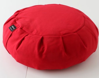 Round Zafu Buckwheat Meditation Cushion - Red