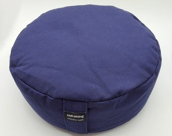 Button Zafu Buckwheat Meditation Cushion - Navy Blue