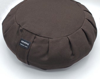 Round Zafu Buckwheat Meditation Cushion - Dark Brown