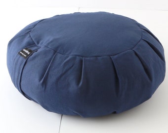 Round Zafu Buckwheat Meditation Cushion - Navy Blue