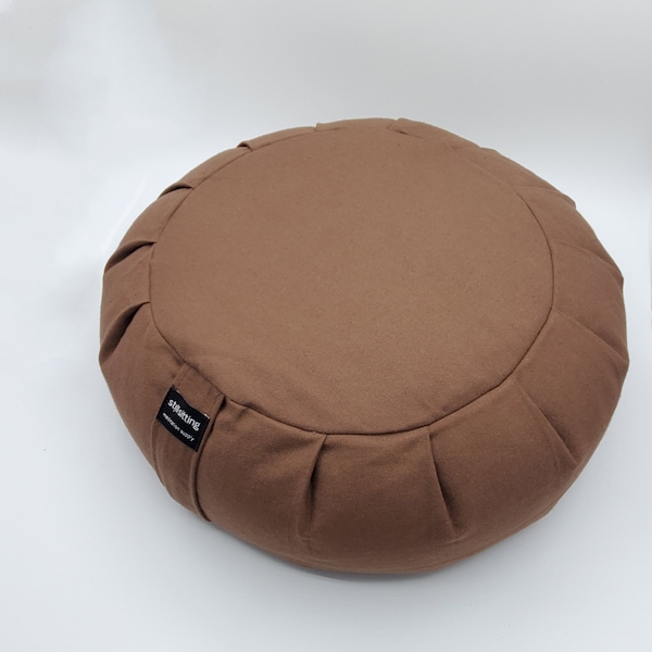 Round Zafu Buckwheat Meditation Cushion - Medium Brown