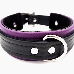 High Quality Purple Leather Collar