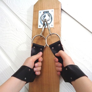 Bison Leather Restraint Cuffs - St. Andrews Cross Restraints