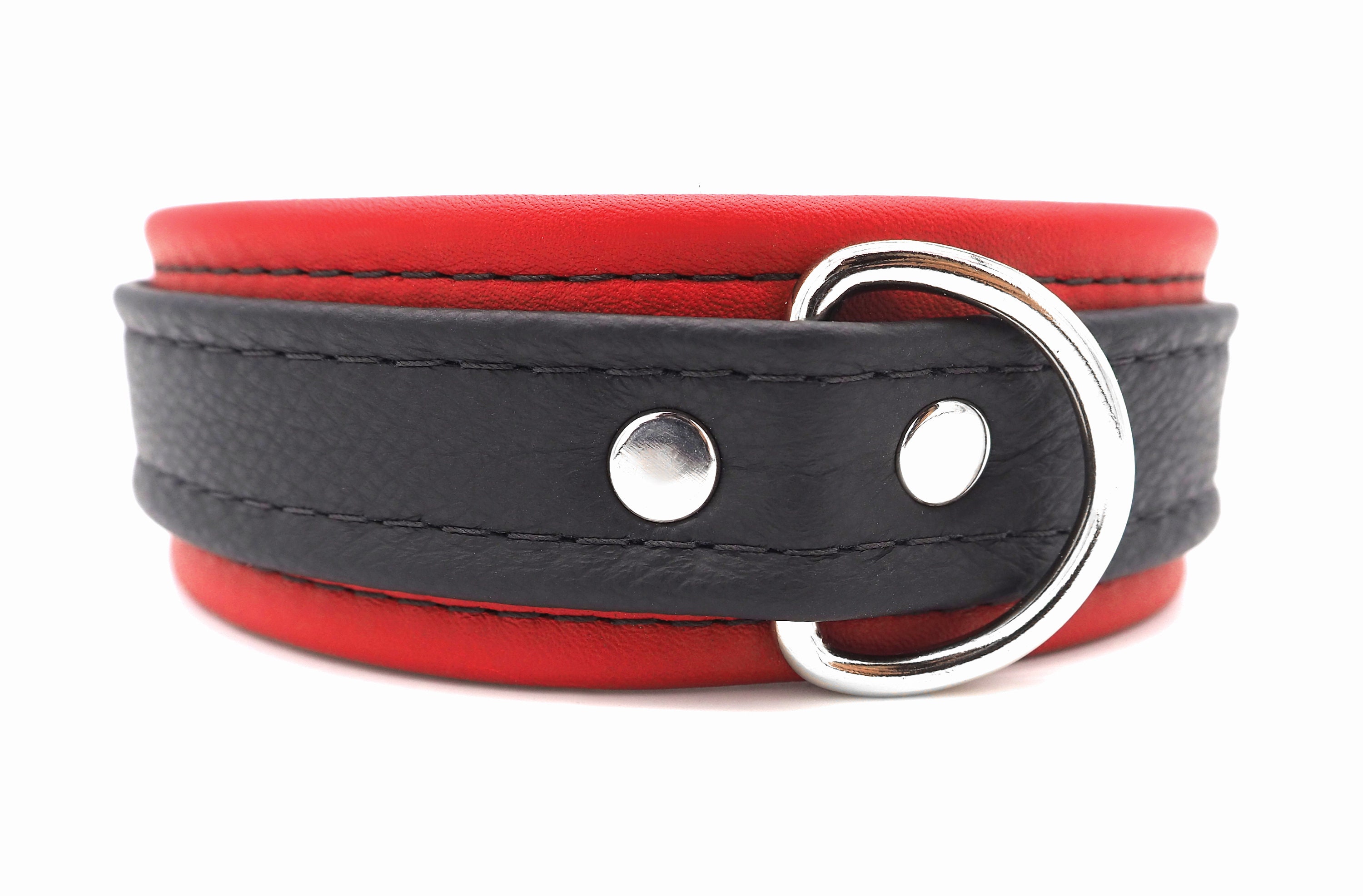 High Quality Red & Black Leather Collar Etsy