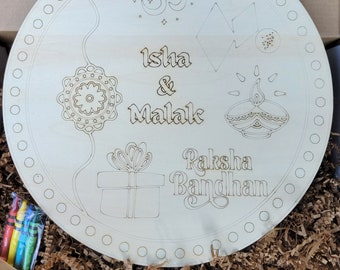 Rakhi Painting Kit | Rakshabandhan Color Kit | DIY Paint Kit Raksha Bandhan | Personalized Rakhi Wood Sign Paint Kit | Custom Rakhi Kit