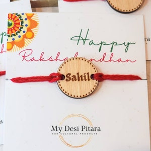 Name Rakhi | Rakhi for brother | Rakhri for Kids | Rakhri | Rakhi Bracelet | Traditional Rakhi | Engraved Wood Rakhi | Personalized Rakhi