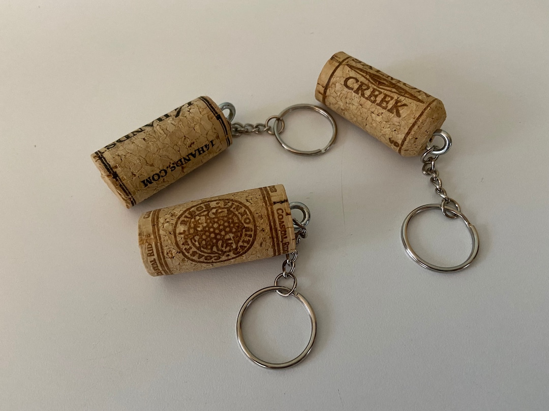 Recycled Wine Cork Keychains - Etsy