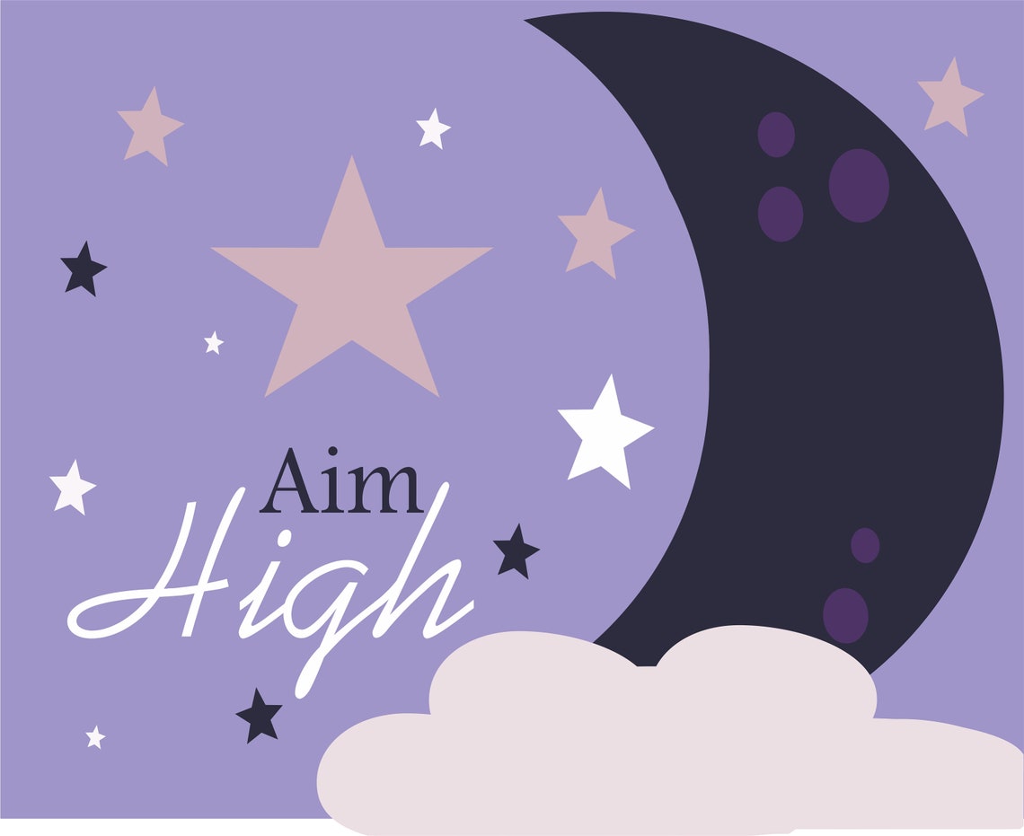 Over the Moon Printables for Kids Room, Nursery or Stickers - Etsy