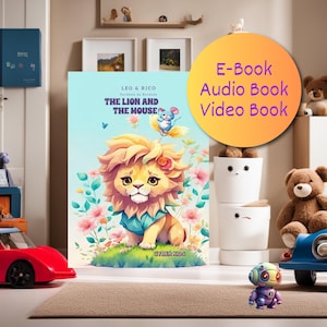 Interactive Digital Children's Storybook - The Lion and the Mouse Web Book & Printable PDF | Read Along Kid's Fable, Animated Bedtime Story