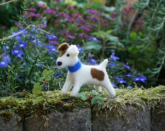 needle felted jack russel, needle felted dog, felted dog, jack russel