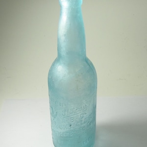 Antique Bohemian Beer Bottle – American Brewing Co. St. Louis – Aqua Blob Top – A.B.C. Bottled Beer c.1890s