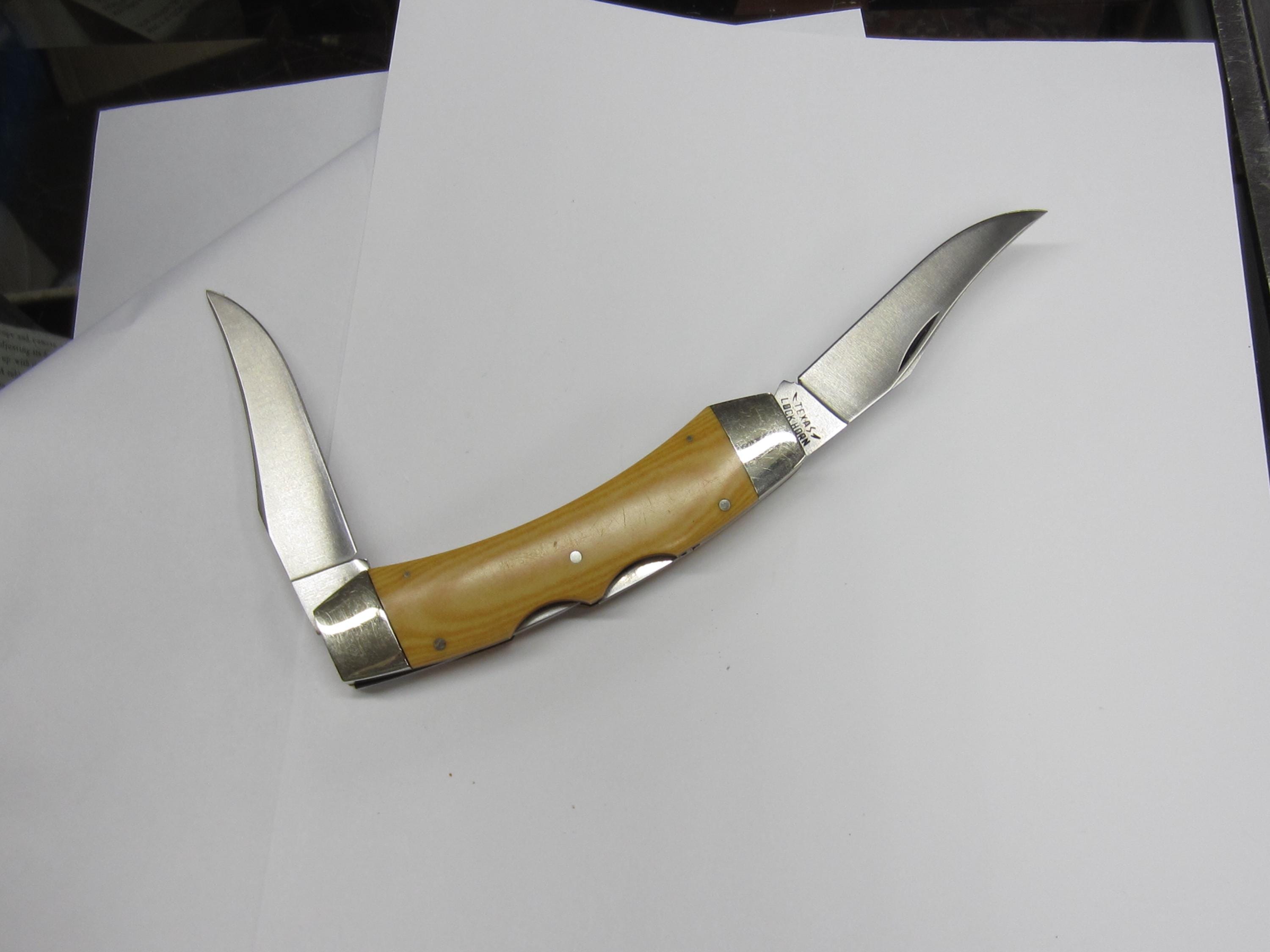 Case XX 10 Dot 1980 Texas Lockhorn Knife Ivory Micarta Double