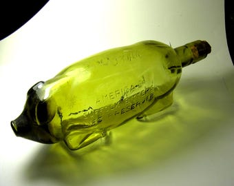Antique A. Van Hoboken & Co Gin Bottle: Olive Green Rotterdam