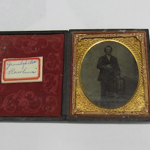 Antique Daguerreotype Photograph: Grandfather Rawlins, Civil War Era