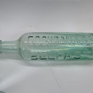 Antique Cochran & Co Belfast Soda Bottle – 19th Century Aqua Glass Embossed Mineral Water