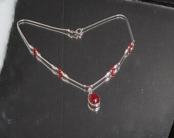 Vintage Sterling Silver Baltic Amber Necklace