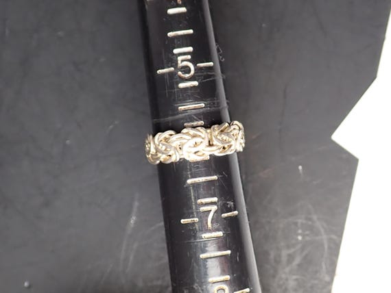 Silver Tone Byzantine Ring, Amethyst Color Gem, R… - image 8