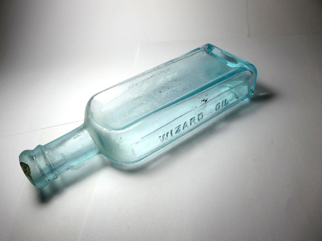 Antique Hamlin’s Wizard Oil Bottle – Aqua Glass Patent Medicine ...