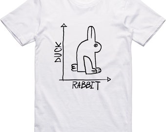 Mens Funny T-Shirt Rabbit Duck Design Regular Fit 100% Cotton Tee